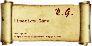 Misetics Gara névjegykártya